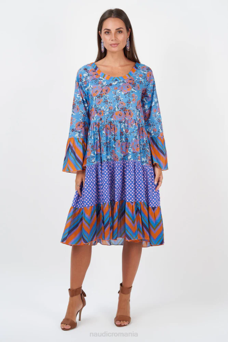 femei Naudic rochie natalie harlo patch albastru îmbrăcăminte RR04379