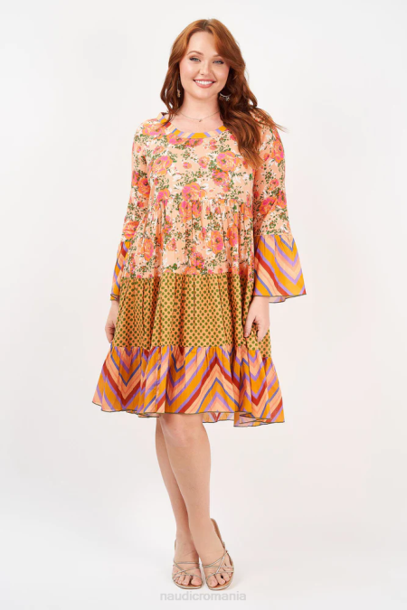 femei Naudic rochie natalie harlo patch peach îmbrăcăminte RR04374